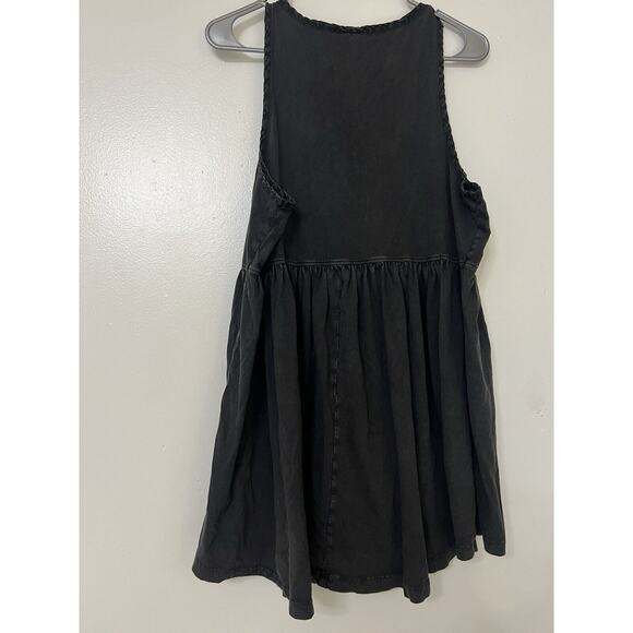 Free People Brooke Tunic Top/Dress Charcoal Wash Button Front Bohemian Sz M - Picture 7 of 7